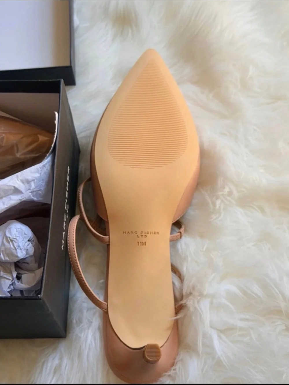 Marc Fisher Blush Strappy Flat Sandals